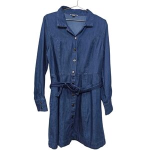 Classic Blue Long Sleeve Denim Dress